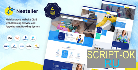 Neateller v1.3 NULLED – Multipurpose Website CMS with Cleaning Service and Appointment Booking System